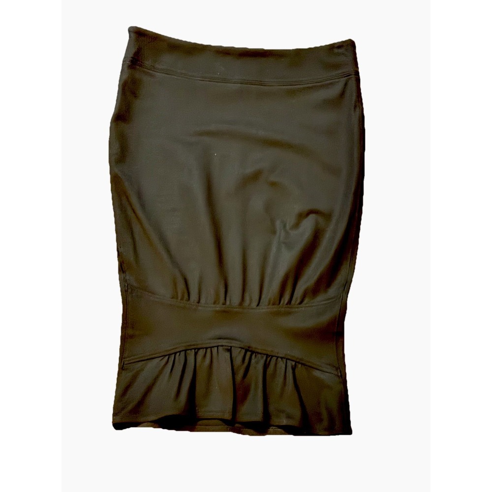 Gucci Pencil Skirt Size XS Black Stretchy Fabric Knee Length Skirt Back Slit